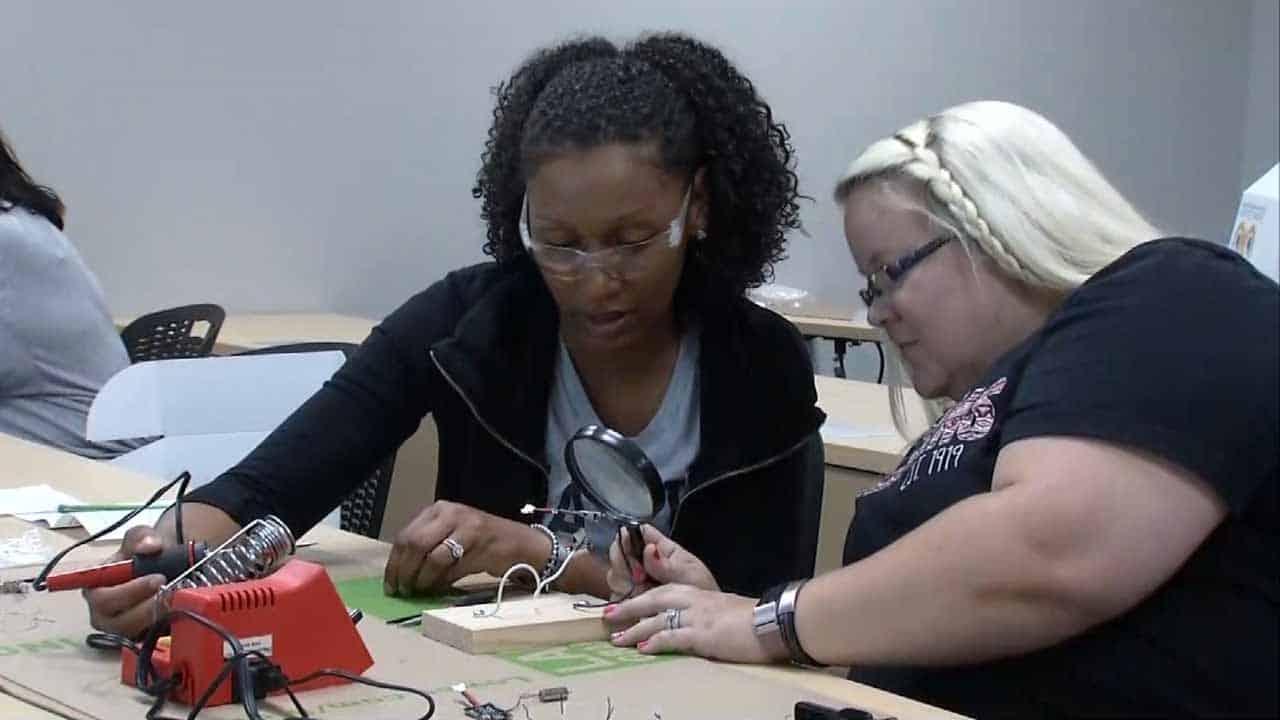 Teachers building drones